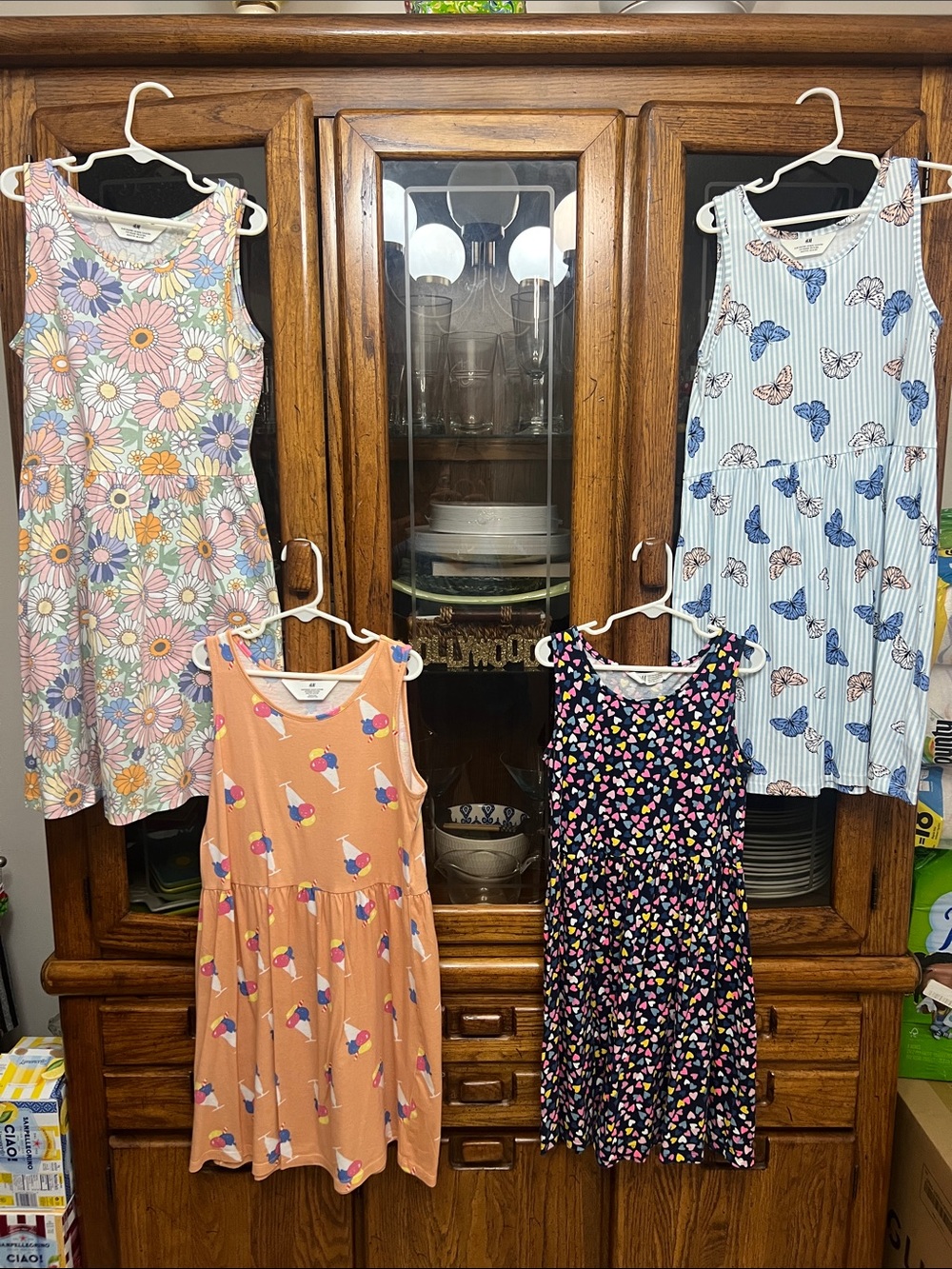H&M girls  Sleeveless Floral & Butterfly Summer Dress - Multicolor